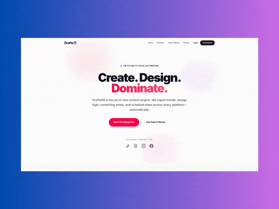 DraftsDB website preview